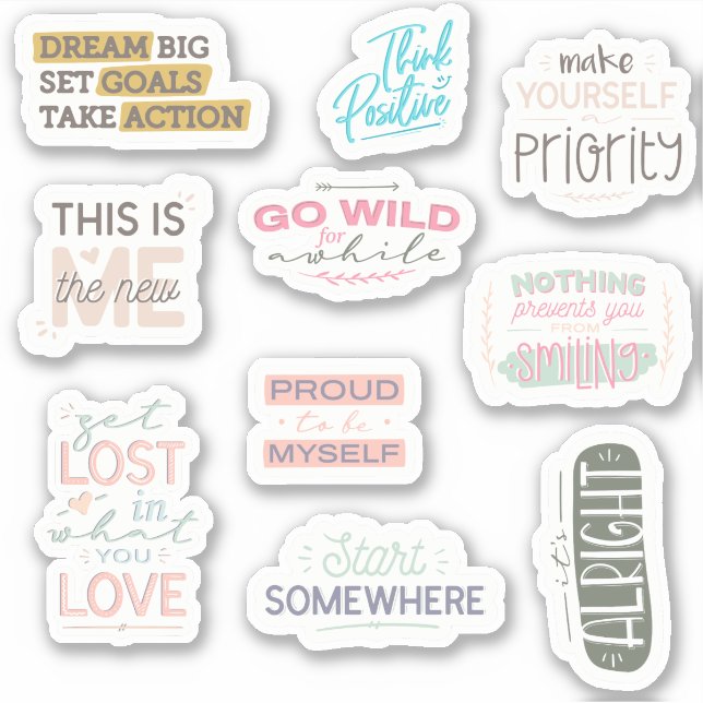 Motivez-Vous ! 10 Sticker Motivational Pack (Devant)