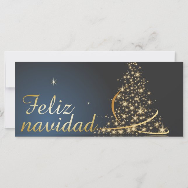 Motivo navideño azul con dorado árbol de navidad. (Devant)