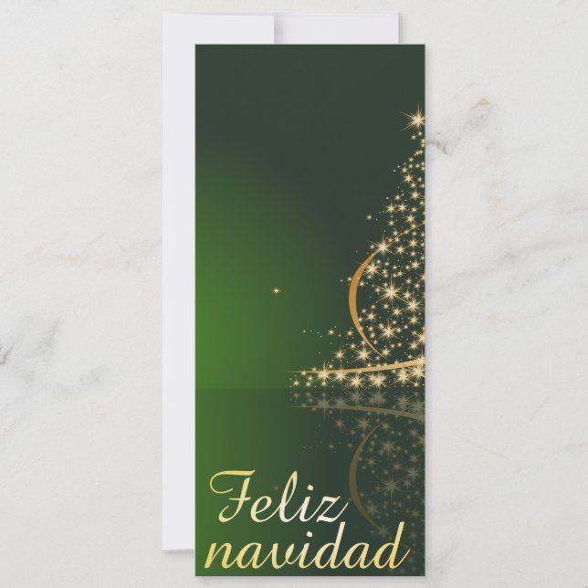 Motivo navideño verde con arbol de navidad. (Devant)