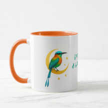 Motmot à tête Turquoise sur Mug Croissant Or