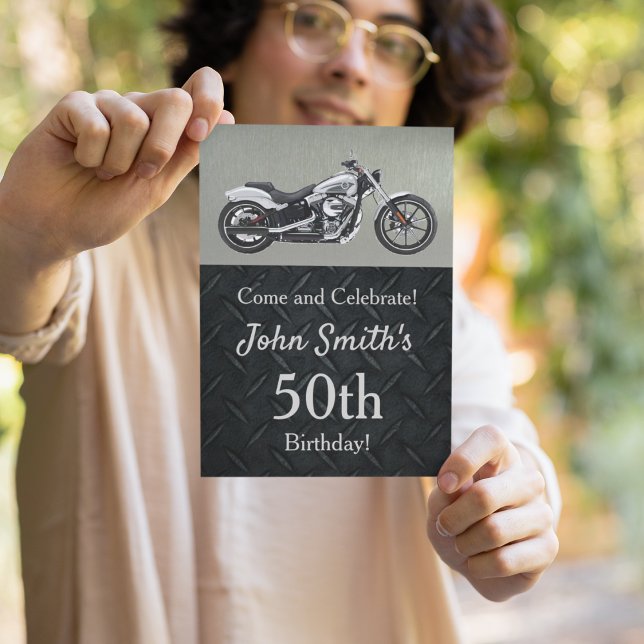 Moto Anniversaire Fête Hommes Invitations (Créateur téléchargé)
