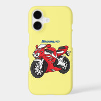 Moto de sport rouge mignonne dessin animé
