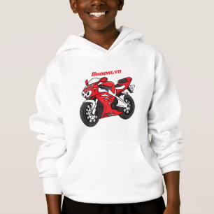 Moto de sport rouge mignonne dessin animé