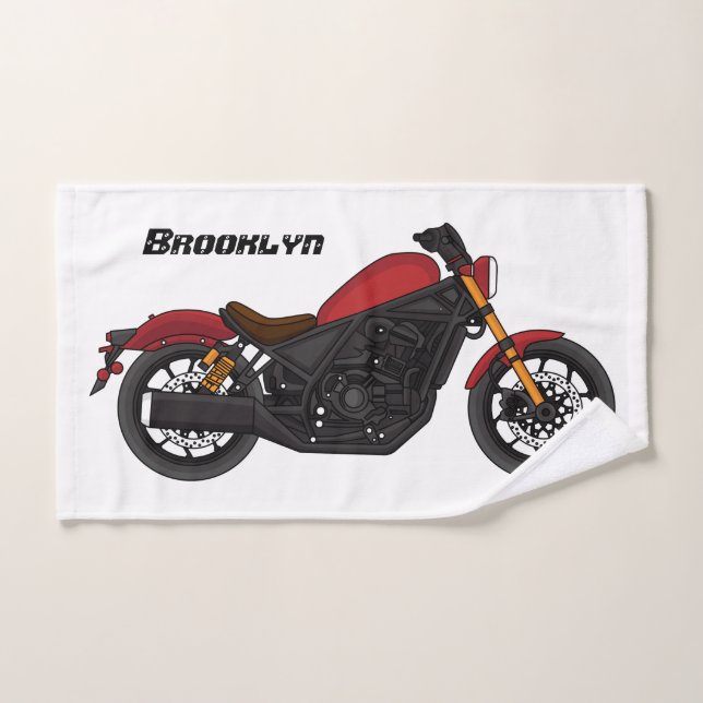 moto de style croiseur cool (Serviette à main)
