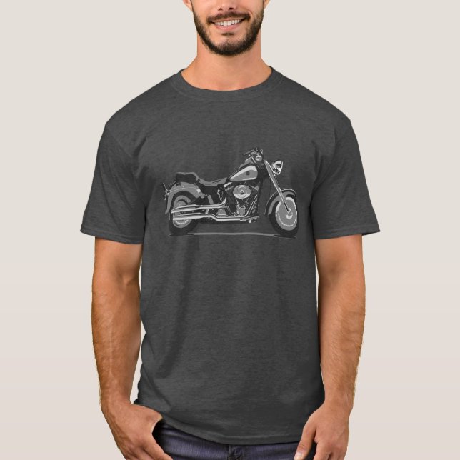 Moto grise de Fatboy - T-shirts de graphique de (Devant)