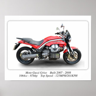 Moto Guzzi Griso Moto - A3 Taille Imprimer Poster