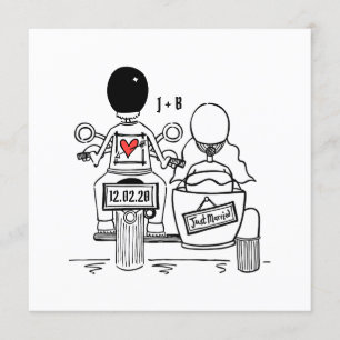 Moto personnalisée et Faire-part de mariage Sideca