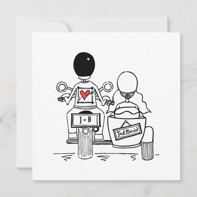 Moto personnalisée et Faire-part de mariage Sideca (Devant)