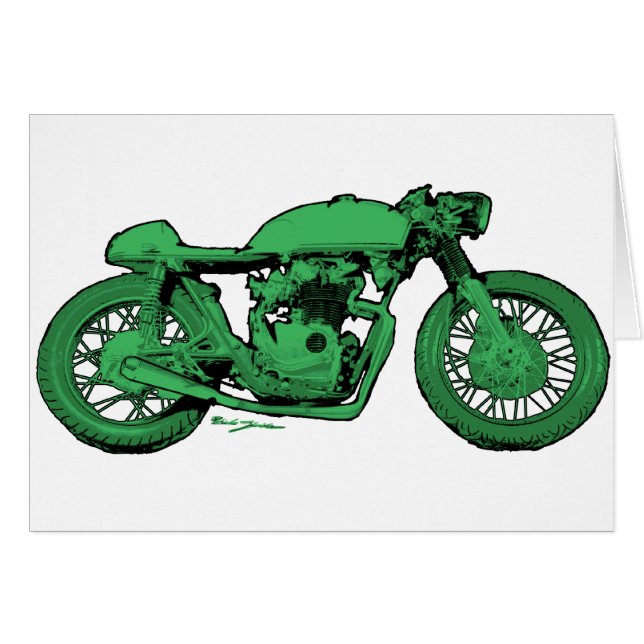Moto verte de cru de coureur de café (Devant horizontal)