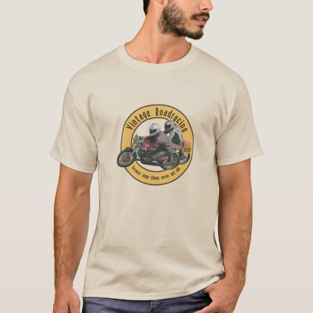 Moto vintage emballant le T-shirt (Devant)
