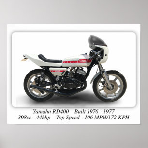 Moto Yamaha RD400 - Poster d'impression de taille 