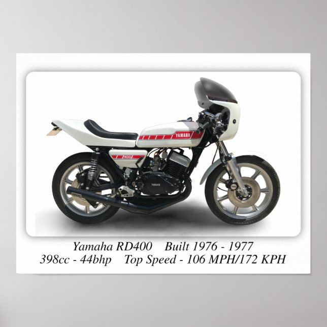 Moto Yamaha RD400 - Poster d'impression de taille  (Devant)