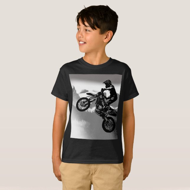 Motocross Biker - T-shirt Montagnes Rocheuses (Devant entier)