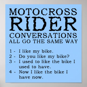 Motocross Conversations Funny Dirt Bike Poster Sig