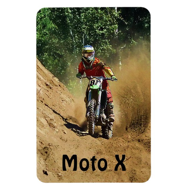 Motocross Dirt-Racer Sports Magnet (Vertical)