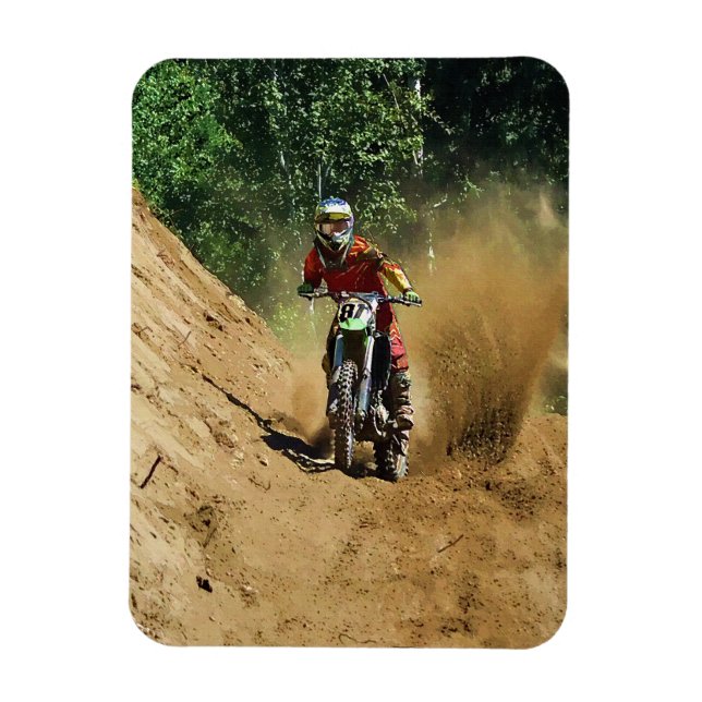 Motocross Dirt-Racer Sports Magnet (Vertical)
