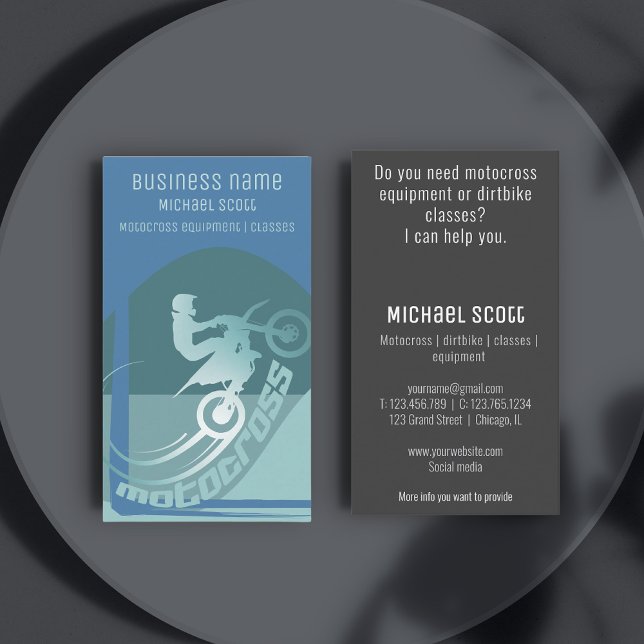 Motocross dirtbike moto-x carte de visite société (Créateur téléchargé)