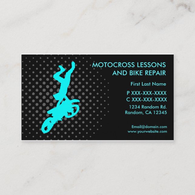 Motocross leçons réparation carte de visite person (Devant)