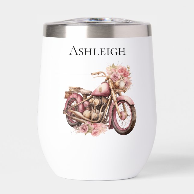 Motocyclette florale rose   (Avant)