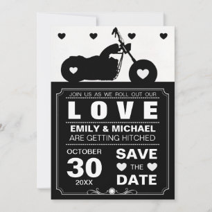 Motocyclette Noir & Blanc Silhouette Carte de Préa