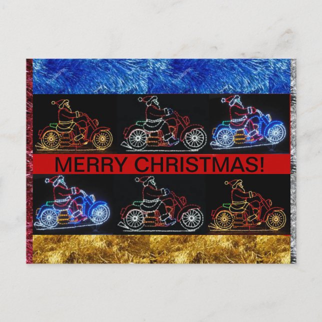 Motocyclettes sur une carte de Noël (Devant)
