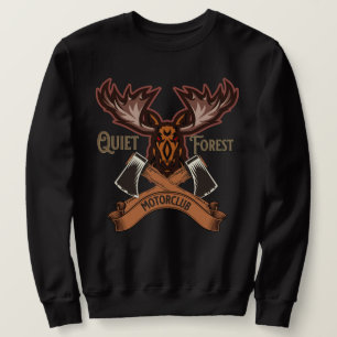 Motorclub de forêt calme, sweatshirt simple et coo