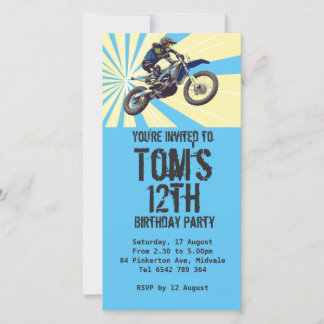 Motorcross Anniversaire Fête Invitation