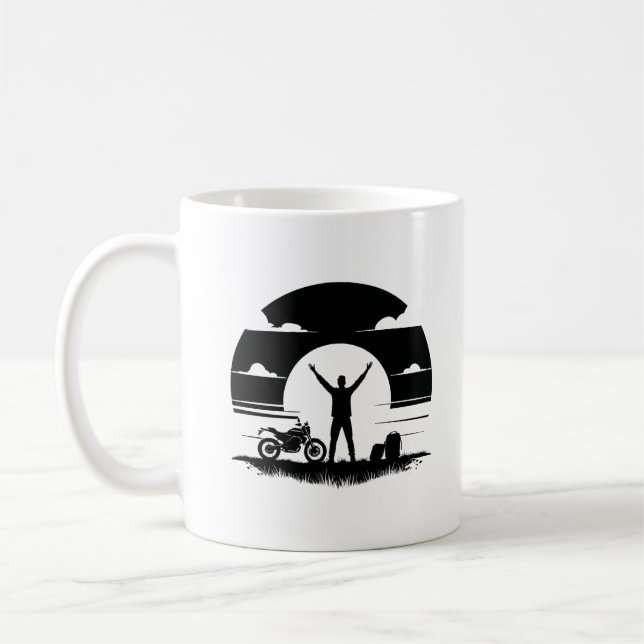 Motorcycle Rider Silhouette Mug  (Gauche)