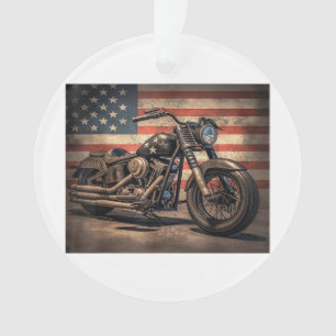 Motorcycle USA Drapeau Retro Biker