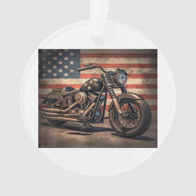 Motorcycle USA Drapeau Retro Biker (devant)