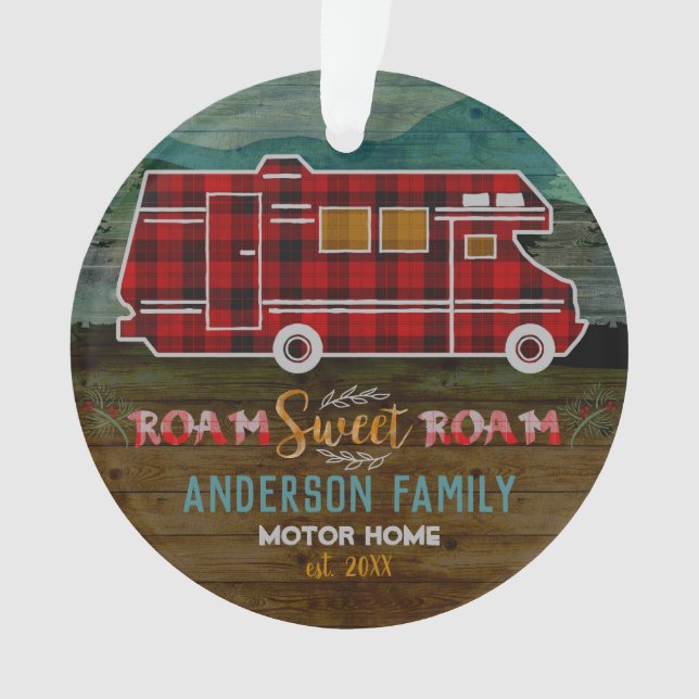 Motorhome rv Camper Travel Van Rustic Personalized (devant)