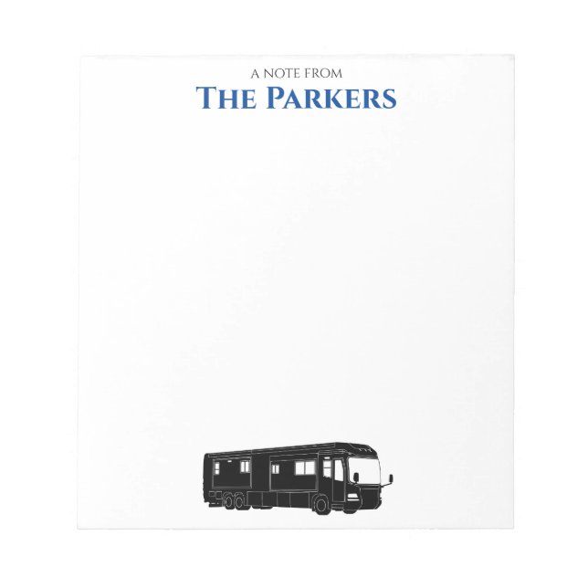 Motorhome / RV / Camping - Bloc-notes personnalisé (Devant)