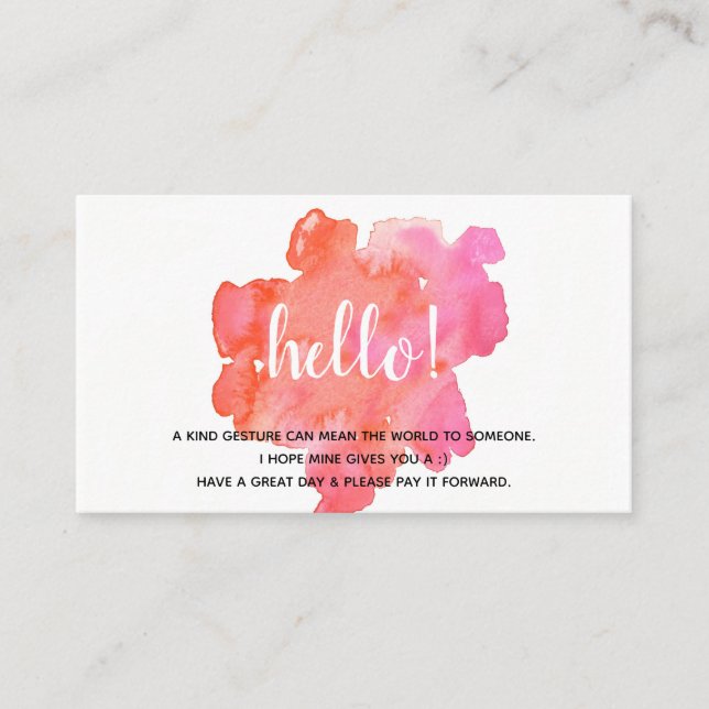 Mots aquarelle | Payer les cartes de transfert (Devant)