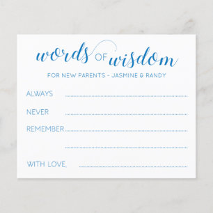 Mots bleus de la sagesse Baby shower de conseils a