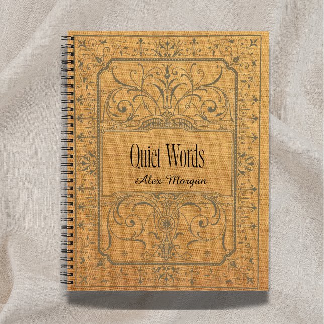 'Mots Calmes' Journal Floral Beige Cadeau avec Nom (Créateur téléchargé)