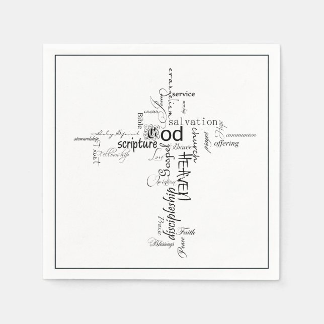 mots chrétiens serviettes en papier croisées (Devant)