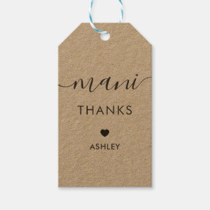 Mots-clés Mani Thanks, étiquette cadeau de kit de