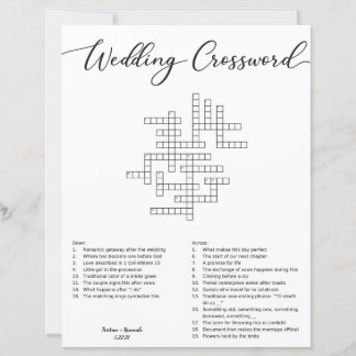 Mots croisés de mariage