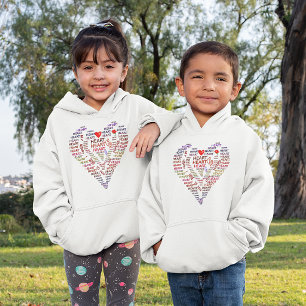 Mots de filles du coeur Sweatshirt à capuchon