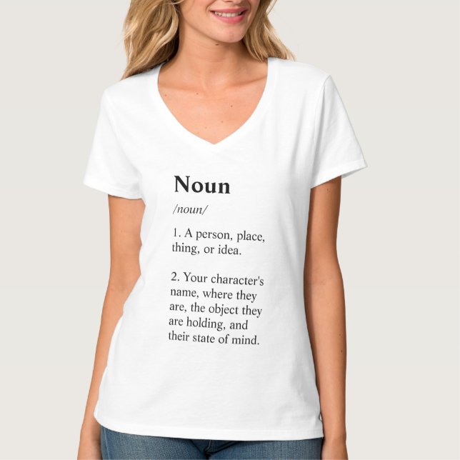 Mots de l'écrivain : Noun Définition T-shirt femme (Devant)
