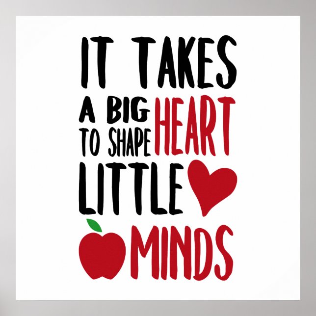 Mots de l'enseignant mignon affiche de décoration  (Devant)