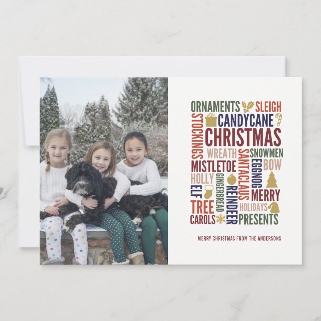 Mots de Noël Carte photo de vacances (Devant)