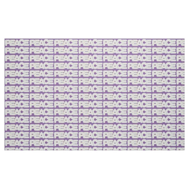 Mots De Paix, Lettres Blanches, Tissu Violet (Fat Quarter)