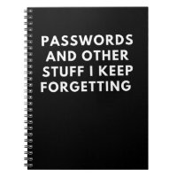 Mots de passe et autres pièces, carnet