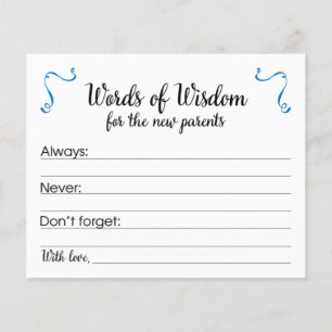 Mots de sagesse Baby shower de conseils parentaux