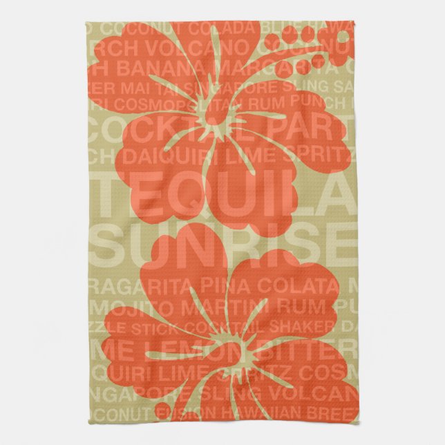Mots d'été Cocktails et serviettes Hibiscus (Vertical)