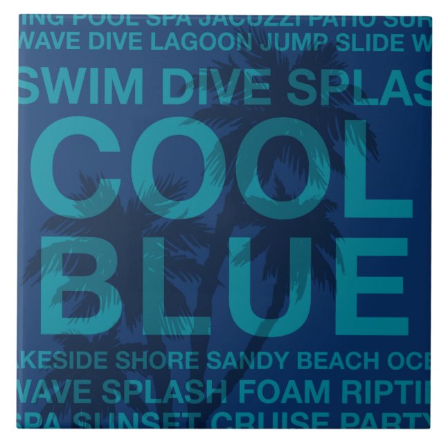 Mots d'été Poolside et Carreaux de palmiers (Devant)