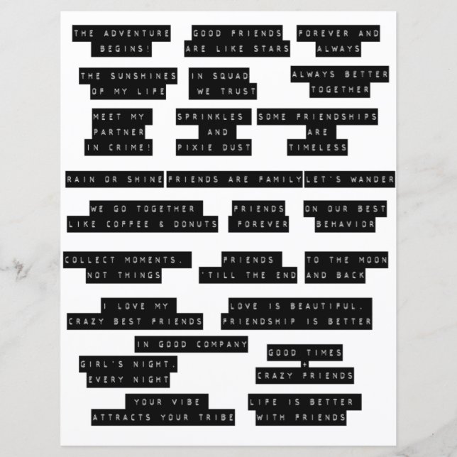 Mots Embossés Pour Éliminer L'Amitié Du Journal De (Devant)