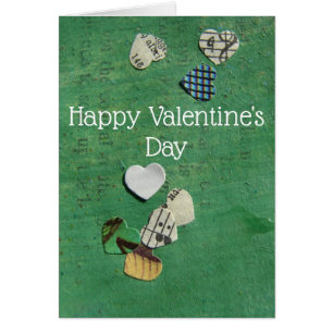 Mots et coeurs Collage Abstrait, Saint-Valentin