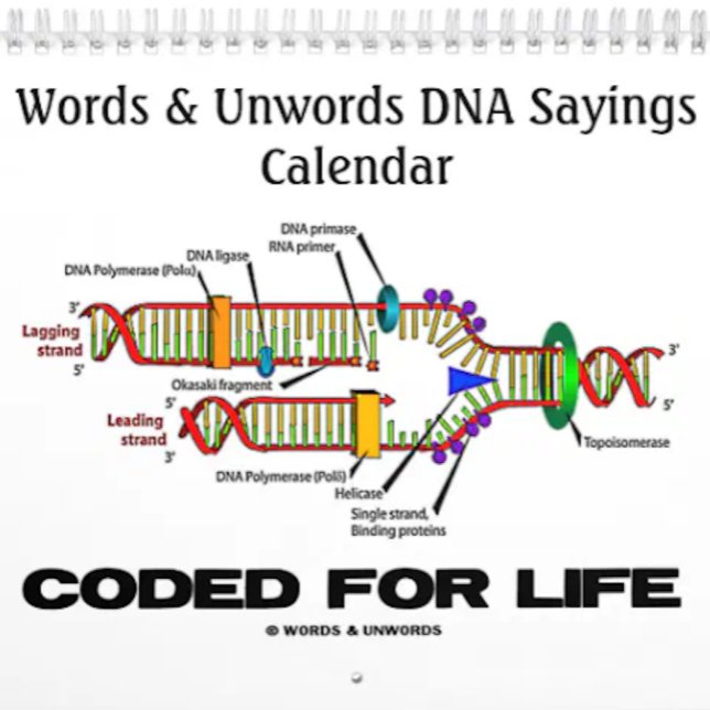 Mots et mots clés DNA Sayings 2016 Calendrier (Calendar featuring funny DNA/genetics sayings for anyone into wry molecular biology attitude!)